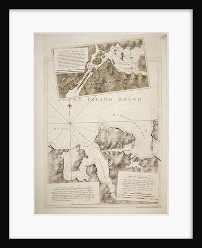 Chart of Oyster Bay and Huntington Bay, Long Island Sound by Joseph Frederick Wallet Des Barres