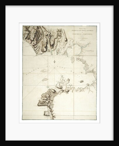 Plan of the harbour, fort, town and environs of Fort Royal in Martinique by William Booth
