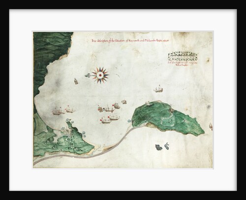 Chart 'A true description of the situation of Weymouth and Melcombe Regis', 1626 by William Simpson