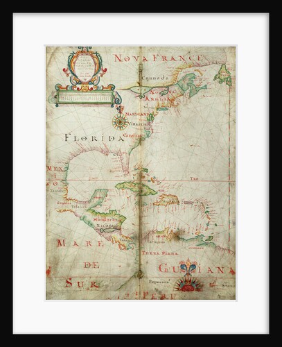 Chart of the western Atlantic, 1678 by Joel Gascoyne