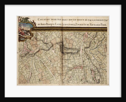 Map of Highgate, Kentish Town, Holloway, Tottenham and Newington by John Rocque