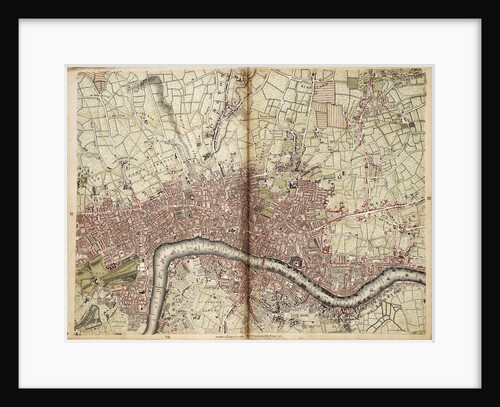 Map of Islington, Westminster, City and Southwark by John Rocque