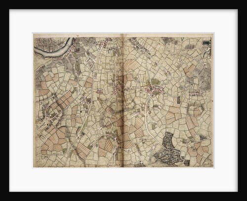 Map of Vauxhall, Clapham, Peckham and Dulwich by John Rocque