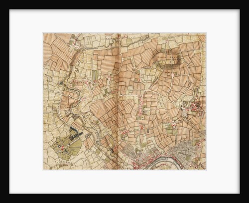Map of Greenford, Osterley, Ealing and Kew by John Rocque