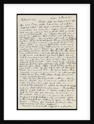 Letter from Lady Jane Franklin to her husband Sir John Franklin dated 30 March 1853 by Lady Jane Franklin