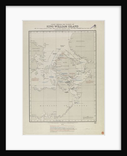 Gould map of King William Island, where Franklin relics were found by Gould