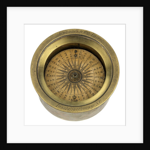 A magnetic dry-card compass of a type patented by Henry Jennings in 1818 (no. 4259) by Jennings and Company