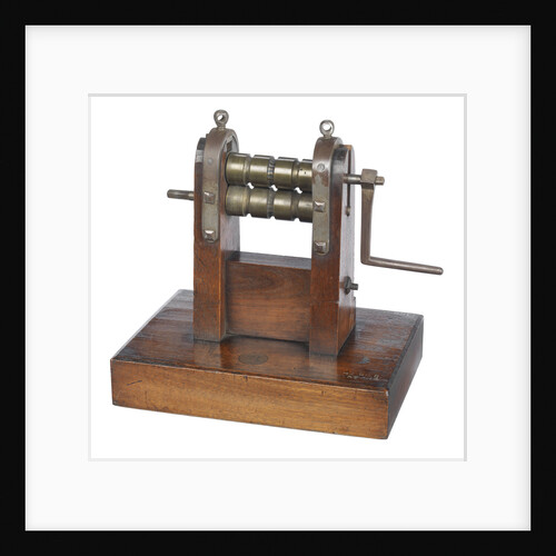 Metal bar rolling and branding machine by unknown