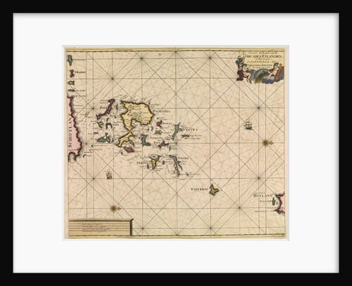 Chart of Orcades Eylande (Orkneys) from van Keulen's 'Great and Newly Enlarged Sea Atlas', 1682 by Johannes van Keulen