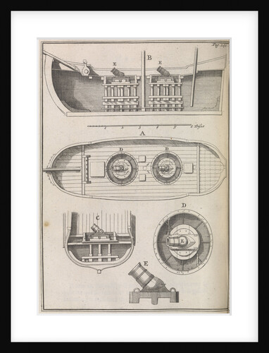 Bomb vessel plans, plate from 'Memoires d'Artillerie' by Pierre Surirey de Saint Remy by unknown