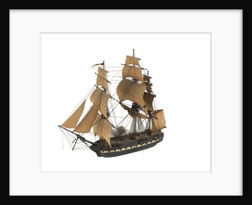 'Hermione'; warship; frigate by William Haines