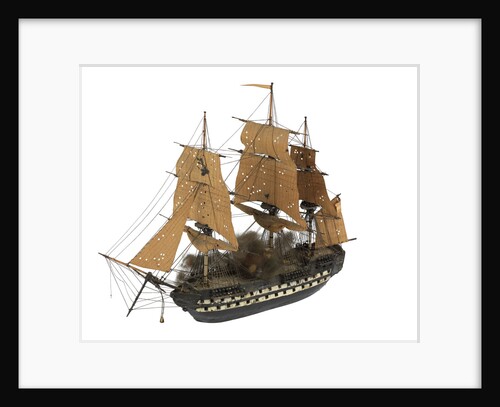 Warship; 74 guns by William Haines