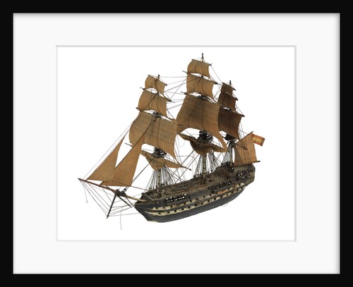 Warship; 74 guns by William Haines