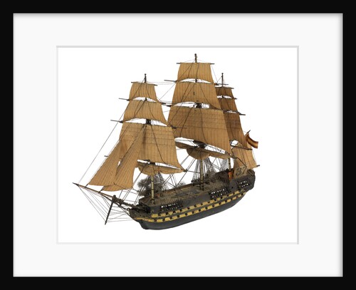 Warship; 74 guns by William Haines