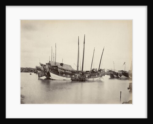Junks on the Pearl River [Zhu Jiang] near Canton, large-format albumen print by John Thomson