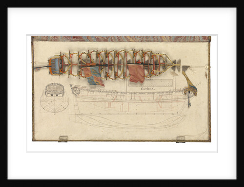 Folding model and plan of the 'Gurland' (1721) by unknown