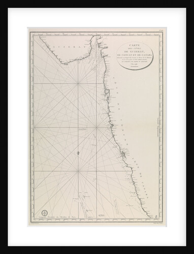 Map of the Gujarat coast by French Admiralty