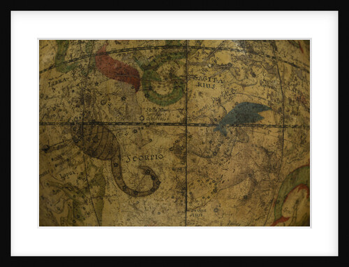 Celestial table globe, detail of Scorpio & Sagittarius by Isaac Habrecht II