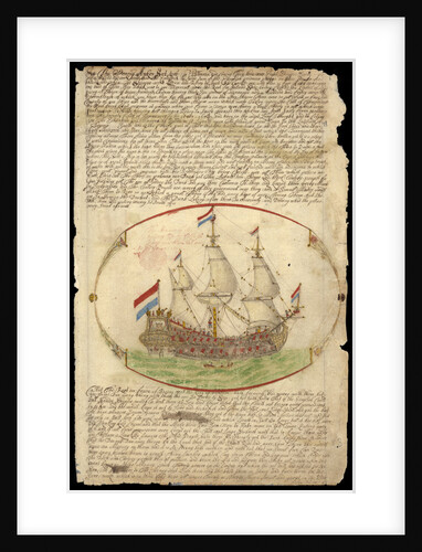 Dutch vessel 'Burff van Linden' under way, from the Barlow Journal by Edward Barlow