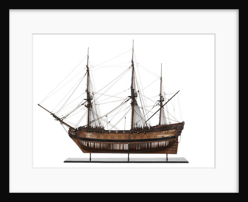 A contemporary full hull model of a 64-gun two-decker ship of the line (circa 1775) by unknown