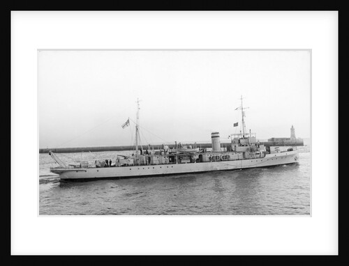 Photograph of the HMS 'Stoke' leaving Malta in January 1937 by Grand Studio