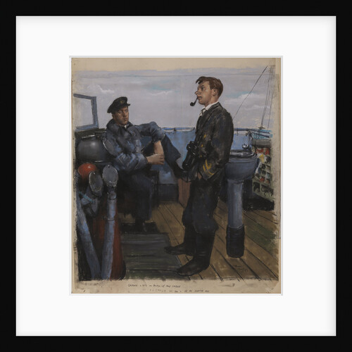 Captain and No 1 on Bridge of the 'Sabre' by William Dennis Dring