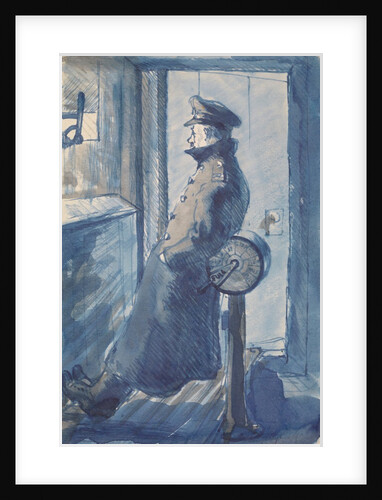 Informal pose in the wheelhouse by John Kingsley Cook