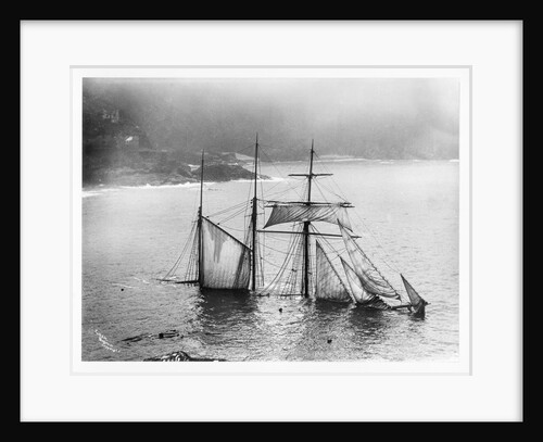 Photograph of Mildred (1889) wrecked off Gurnard’s Head, Cornwall, 1912 from the Gibson collection by Gibson's of Scilly Shipwreck Collection