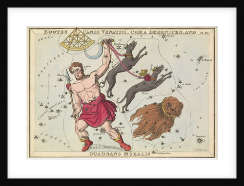 Bootes Canes Venatici, Coma Berenices and Quadrans Muralis by Sidney Hall