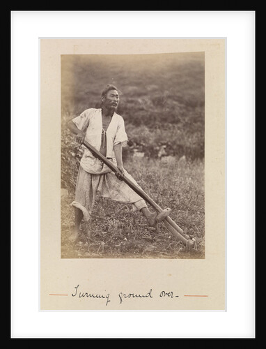 'Turning the ground over' A man with a foot plough by Sir Richard Vesey Hamilton