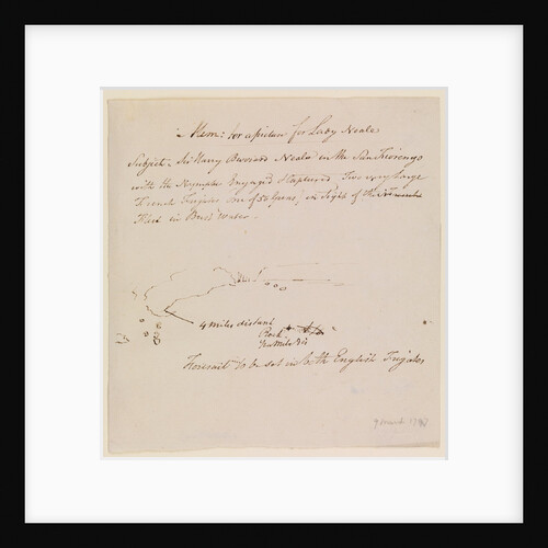 'Mem: for a picture for Lady Neale. Sir Harry Burrard Neale in the 'San Fiorenzo', with the 'Nymphe', taking the 'Resistance' and 'Constance', 9 March 1797 by Unknown