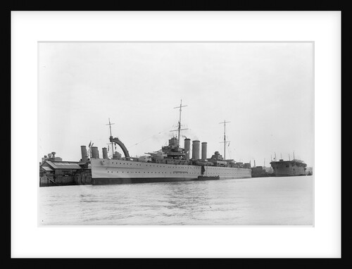 Heavy cruiser HMS 'Berwick' (1926) at anchor by unknown