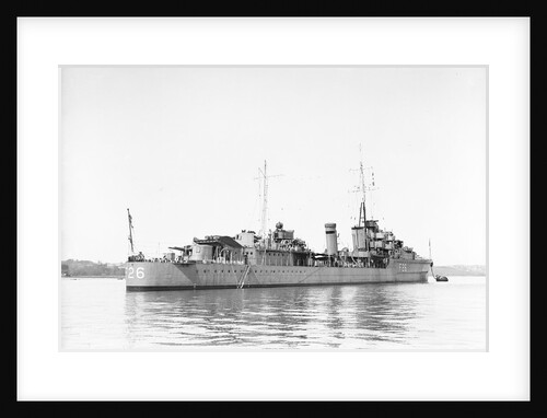 Destroyer HMS 'Matabele' (1937), moored in the Hamoaze near the Torpoint Ferry by Anonymous