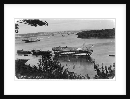 Harbour training hulk 'Defiance' (1861) with 'Perseus' and 'Falcon' by unknown