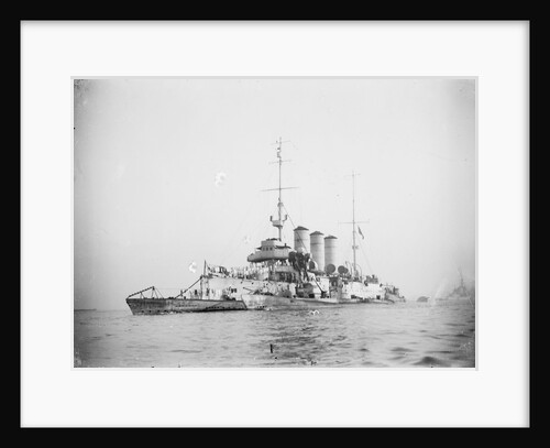 Protected cruiser 'Libia' (It, 1912), with surrendered German submarines. by unknown