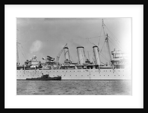 Heavy cruiser HMS 'Dorsetshire' (1929), close up amidships by unknown