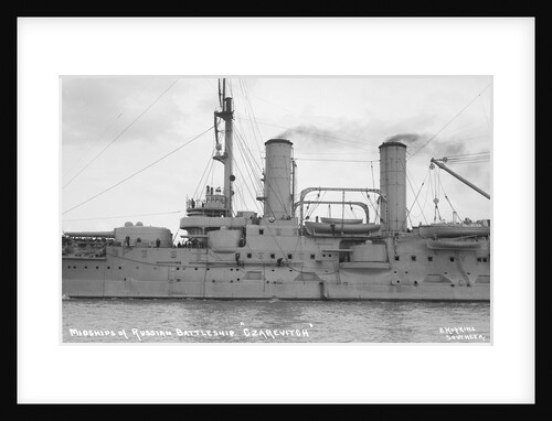 Battleship 'Tsessarevitch' (Ru, 1901) close-up amidships by unknown