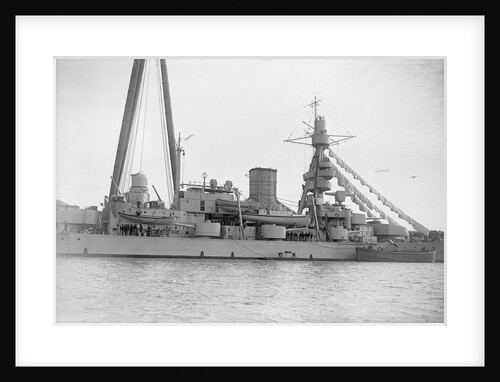 Coast defence battleship 'Gustaf V' (Swe, 1918) close-up amidships by unknown