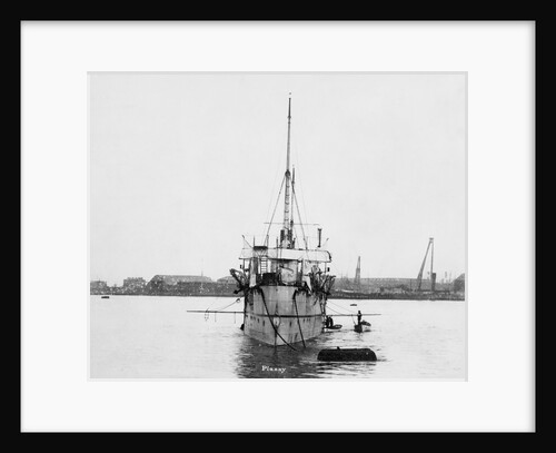 Torpedo gunboat HMS 'Plassey' (1890) anchored at Sheerness by unknown
