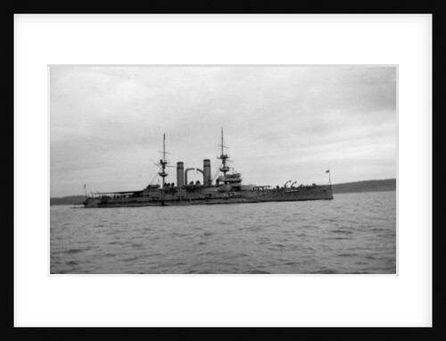 Battleship HMS 'Triumph' (1903), at anchor in the Firth of Forth by unknown