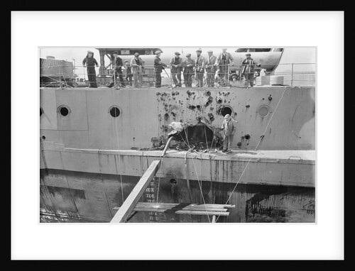 Battleship HMS 'Warspite' (1913) in No.1 Dry Dock at Rosyth by unknown