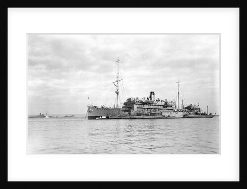 HMS 'Titania' (1915) submarine depot ship, moored at Portland by unknown