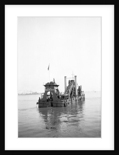 'P.L.A. Dredger No 10' (1924) at anchor in the Thames in around 1930 by unknown