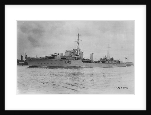 HMS 'Sikh' (1937) under way in Portsmouth Harbour by unknown
