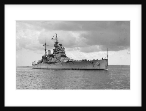 HMS 'King George V' (Br, 1939), under way, approaching Portsmouth Harbour by unknown