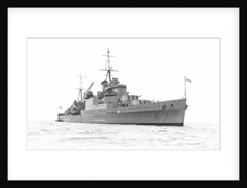 Photograph of HMS 'Sheffield' (1936) at anchor in the Solent in 1937 by unknown