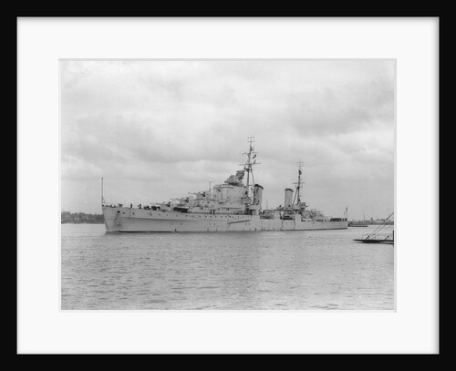 HMS 'Sirius' light cruiser (1940) under way in Portsmouth Harbour by unknown