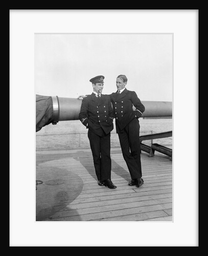 Sub Lieutenant Charles R Brent and Clerk Richard R Wallace on HMS 'Aurora' (1913) by Lieutenant Geoffroy William Winsmore Hooper