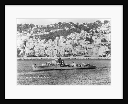 HMS 'Chevron' (1944), under way off an unknown port by unknown