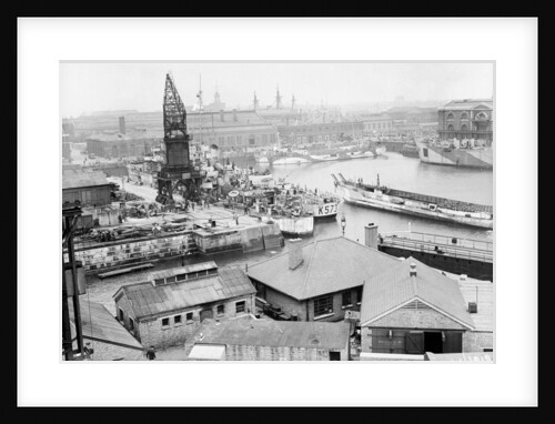 Portsmouth, Hampshire on 26th May 1944, looking south west across No.2 Basin in the dockyard by unknown